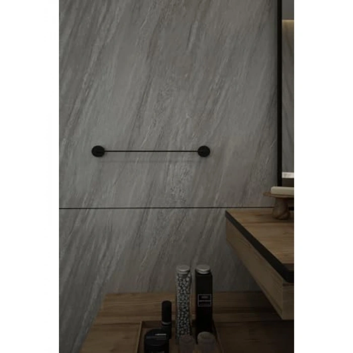 Siyah Uzun Havluluk, 40 cm Banyo Askısı