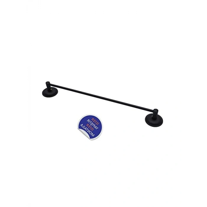 Siyah Uzun Havluluk, 40 cm Banyo Askısı