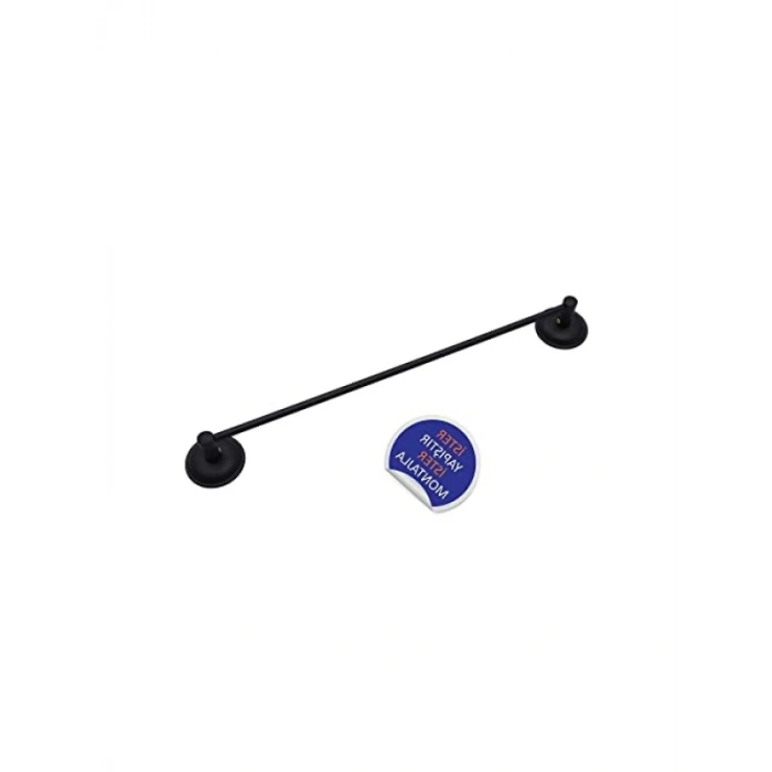 Siyah Uzun Havluluk, 40 cm Banyo Askısı