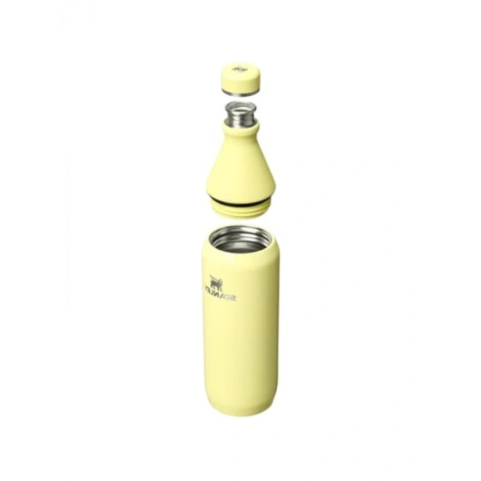 Slim Soğuk Su Şişesi Termosu - Sarı, 0.60 Litre, Sızdırmaz