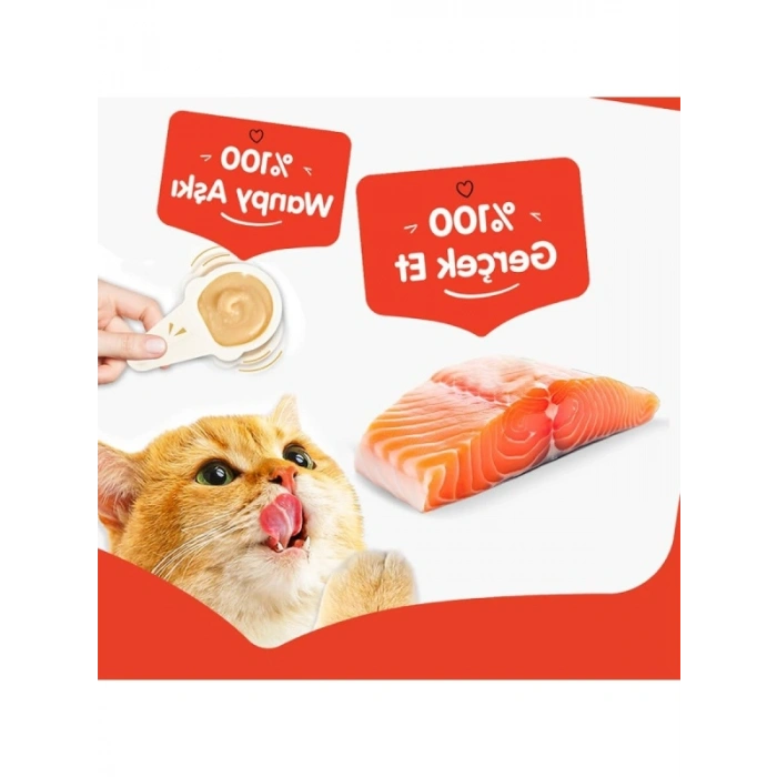 Somon Aromalı Kaşıklı Kedi Ödül Kreması (10 x 16 gr)