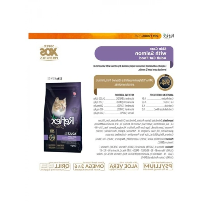 Somonlu Deri ve Tüy Bakımı Yetişkin Kedi Maması, 1,5 Kg