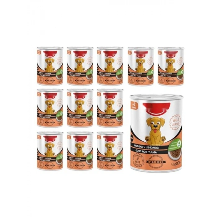 Somonlu Jöleli Konserve Mama - Yetişkin Köpekler İçin (400 Gr x 12 ADET)