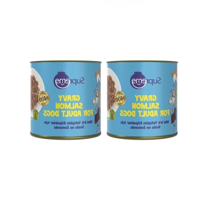 Soslu ve Somonlu Konserve Mama - Mini Irk Yetişkin Köpekler için 200 gr (2 Paket)