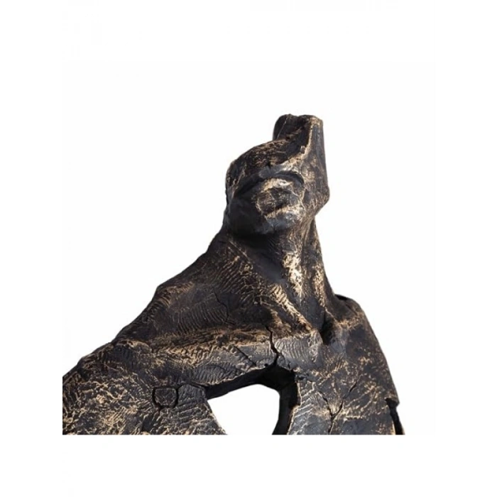 Soyut Tasarım Siyah Biblo - 10x24x36 cm
