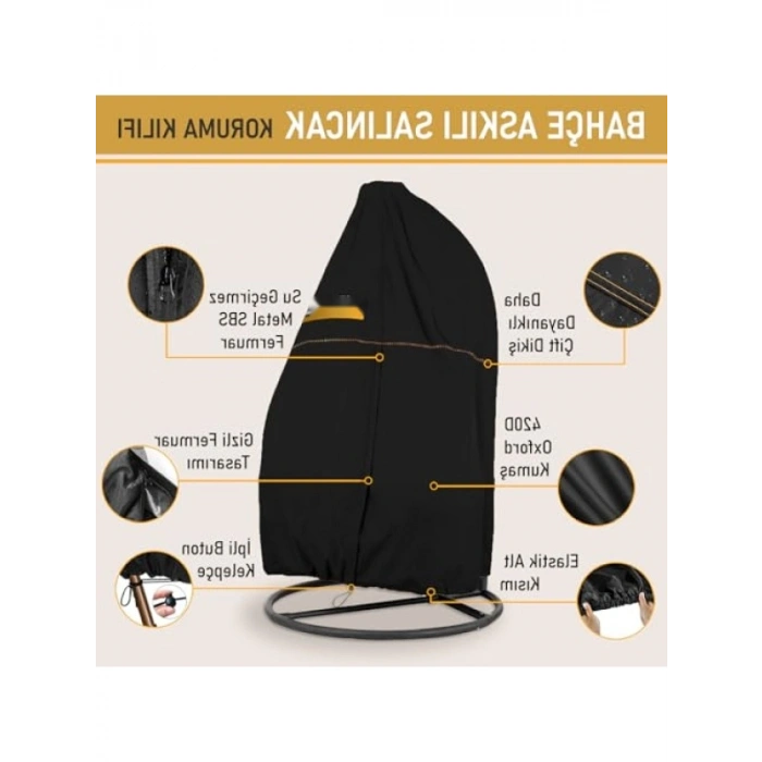 Su Geçirmez Bahçe Salıncağı Örtüsü, 230 x 200 cm, Dayanıklı Polyester Kılıf
