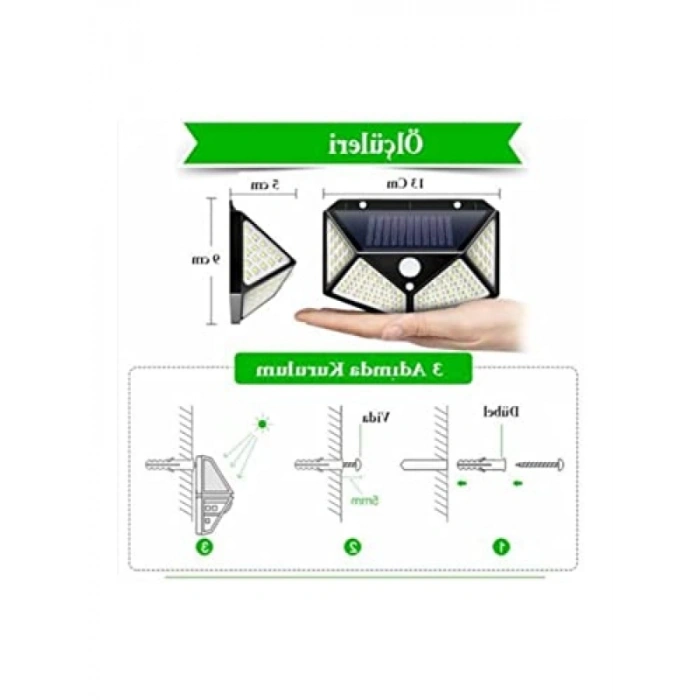 Su Geçirmez Güneş Enerjili Bahçe Aydınlatması - 100 LED