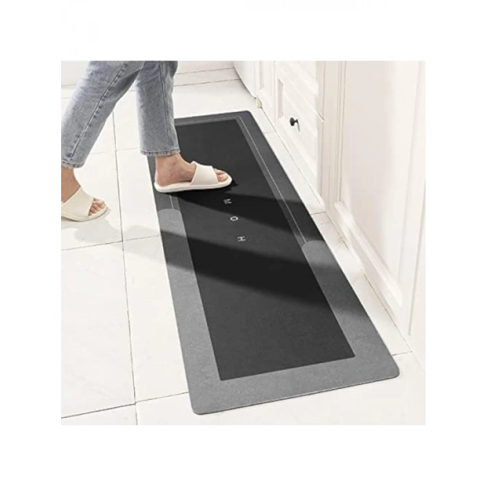 Süper Emici Kaymaz Banyo Paspası - Koyu Gri, 45 cm x 149 cm