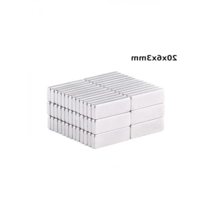 Süper Güçlü Neodyum Mıknatıs Seti, 20mm x 6mm x 3mm, 2 Adet