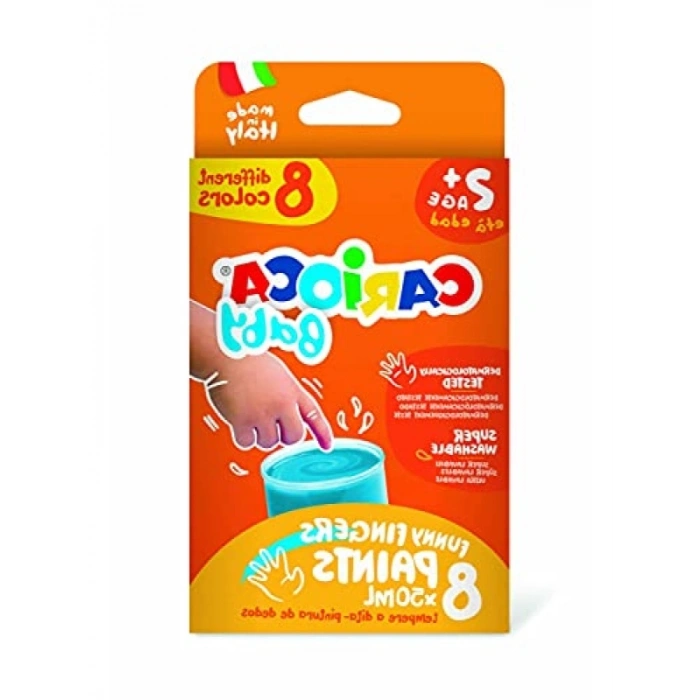 Süper Yıkanabilir 8 Renk Bebek Parmak Boyası - 2+ Yaş