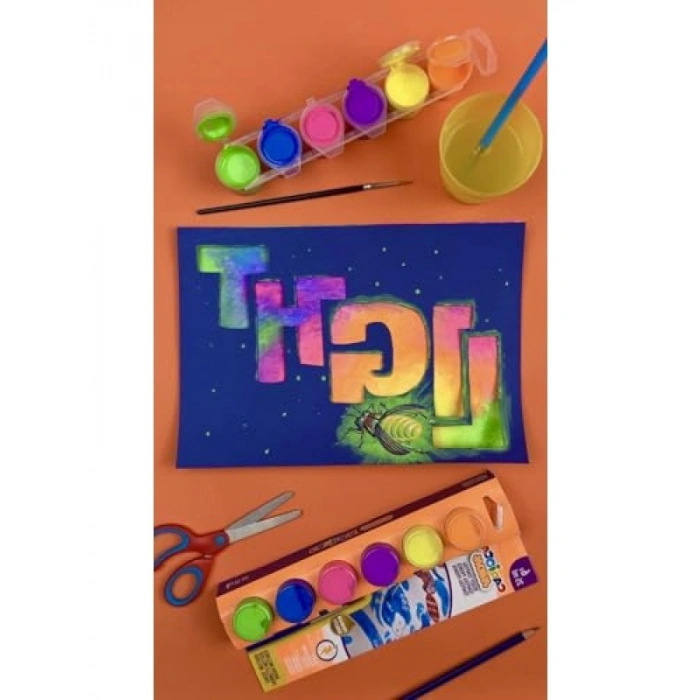 Süper Yıkanabilir Neon Tempera Boya Seti - 6 Renk