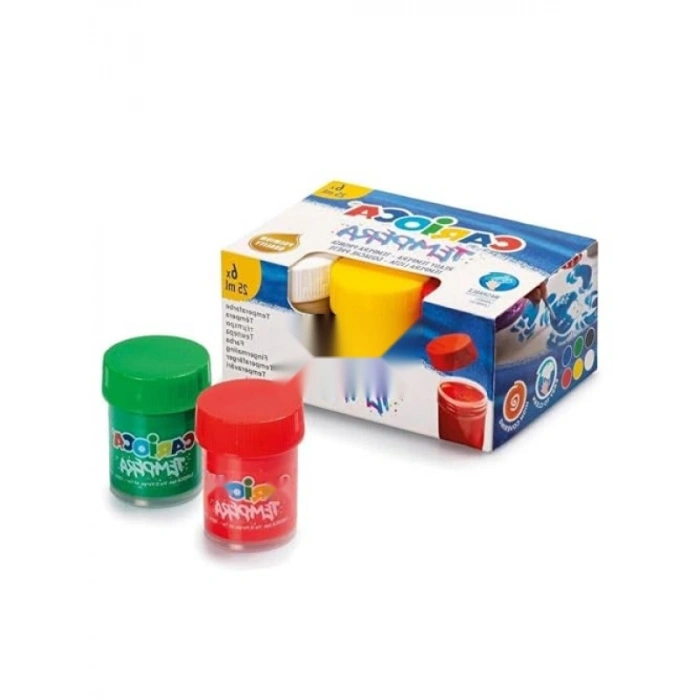 Süper Yıkanabilir Tempera Boya Seti, 6 Renk 25 ml Kavanoz
