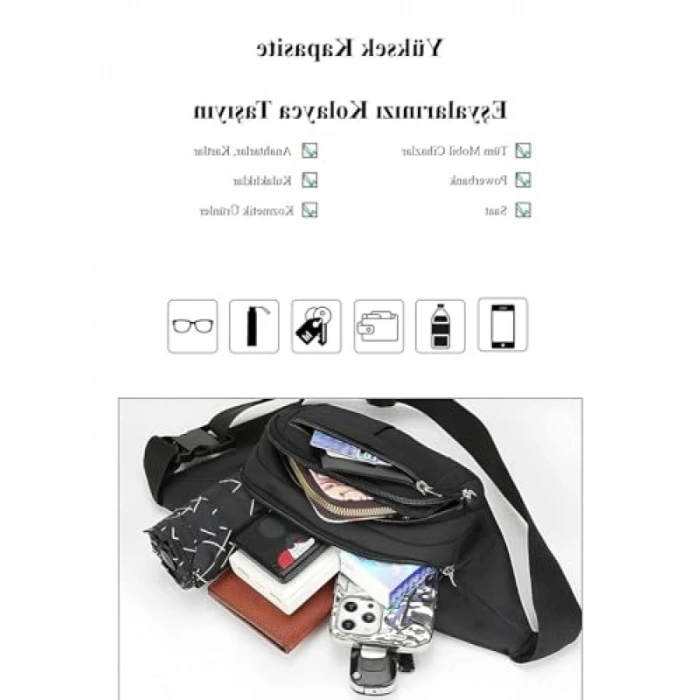 Suya Dayanıklı Çapraz Askılı Bel Çantası - Unisex