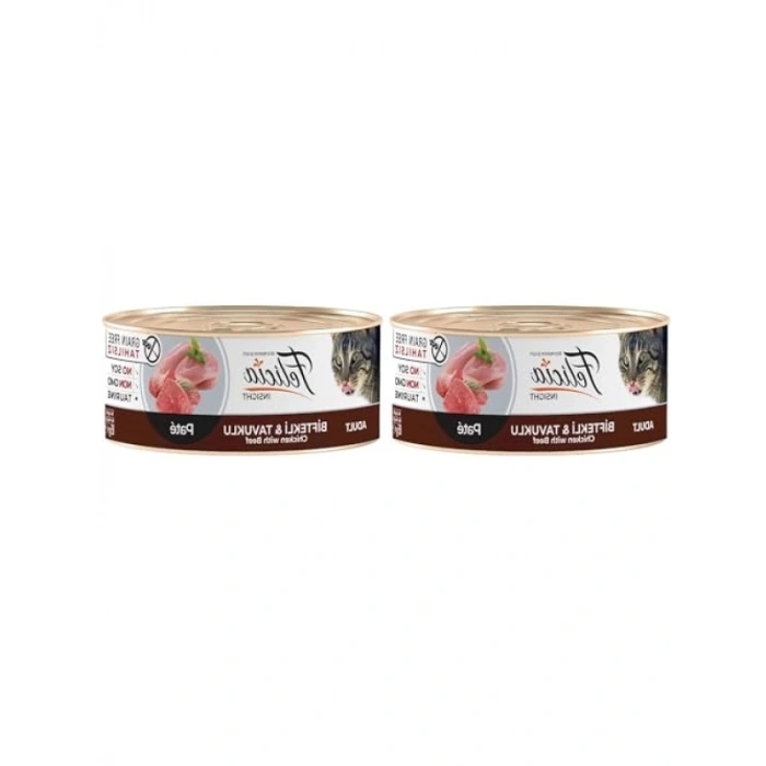Tahılsız Biftekli-Tavuklu Kıyılmış Yaş Kedi Maması (85 g, 2li Paket)