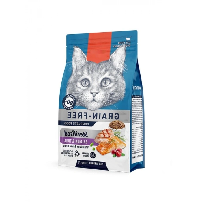 Tahılsız Somon ve Tuna Kedi Maması (1,5 kg)