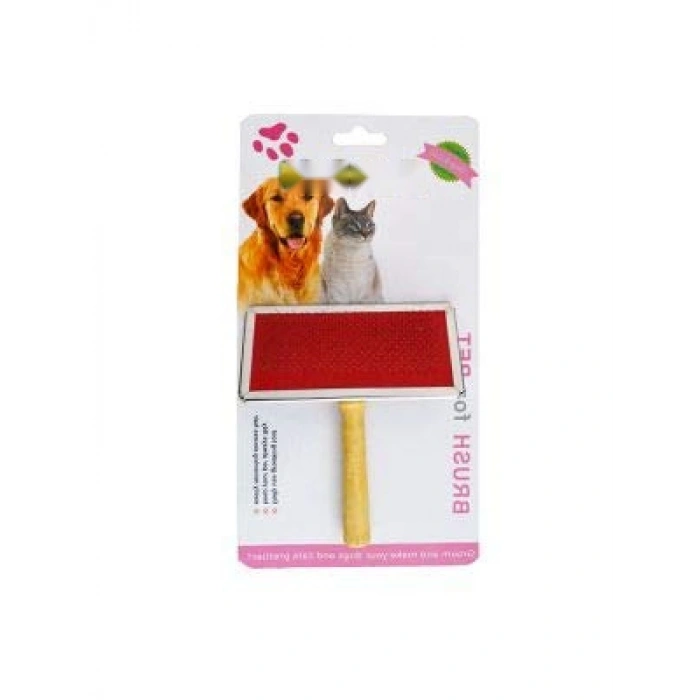 Tahta Saplı Kedi/Köpek Fırçası, Large