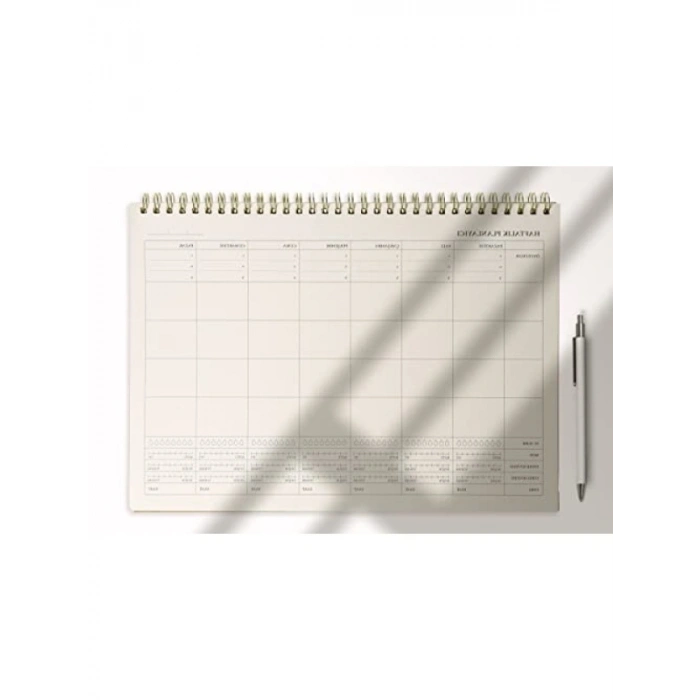 Tarihsiz Spiralli Haftalık Planlayıcı - 12 Aylık Kullanım