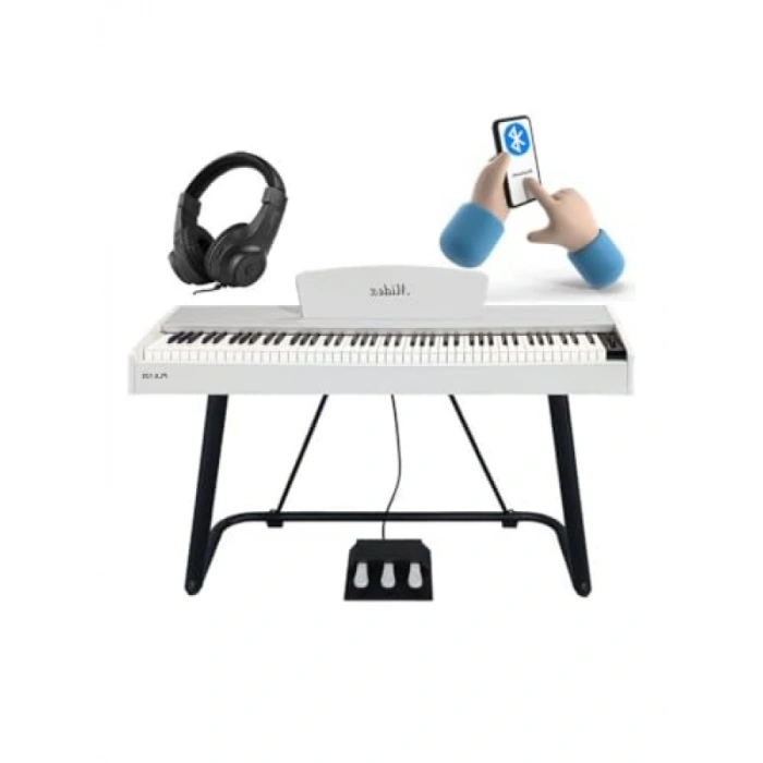 Taşınabilir Dijital Piyano - 88 Tuş, Bluetooth, Stand ve Kulaklık ile