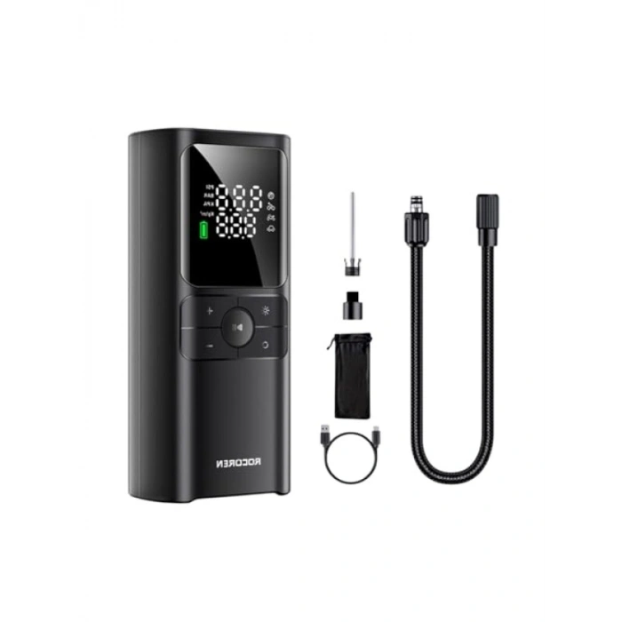 Taşınabilir Hava Pompası 150PSI - 4000mAh, LED Lamba ve LCD Ekranlı