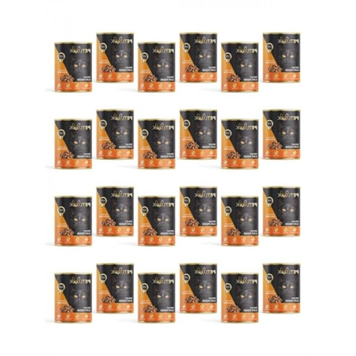 Tavuk Etli Konserve Kedi Maması, 415 gr, 24 Adet