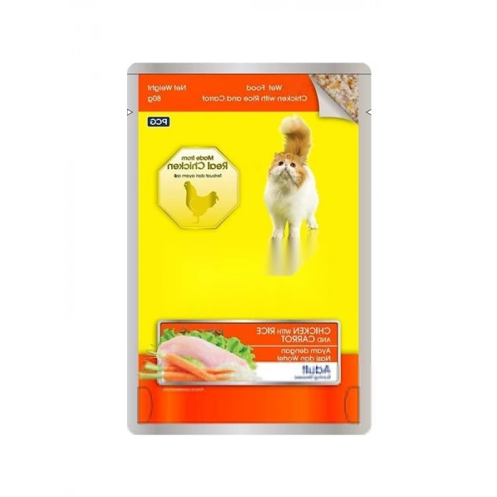 Tavuk, Pirinç ve Havuçlu Yetişkin Kedi Konserve, 80 gr