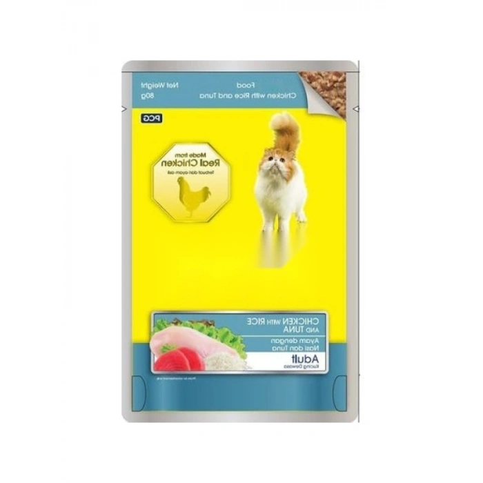 Tavuk, Pirinç ve Ton Balıklı Mama, 80 Gr