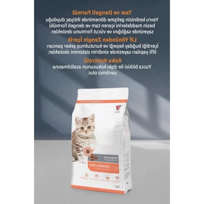 Tavuk ve Pirinç İçerikli Kedi Maması 10 Kg