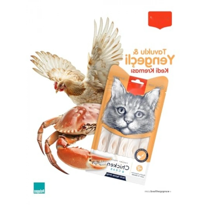 Tavuk ve Yengeç Aromalı 25 x 14 gr Kedi Ödülü