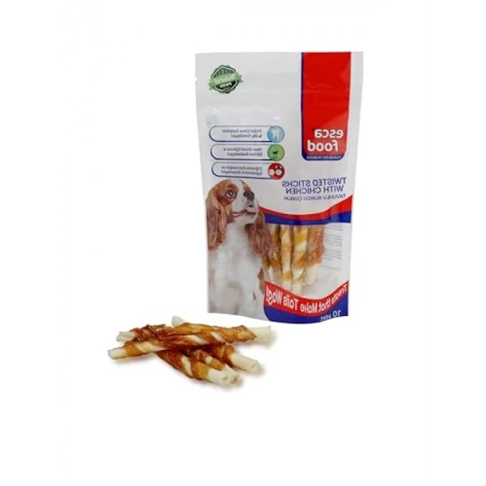 Tavuklu Burgu Kemik - 12 cm, 10lu Paket