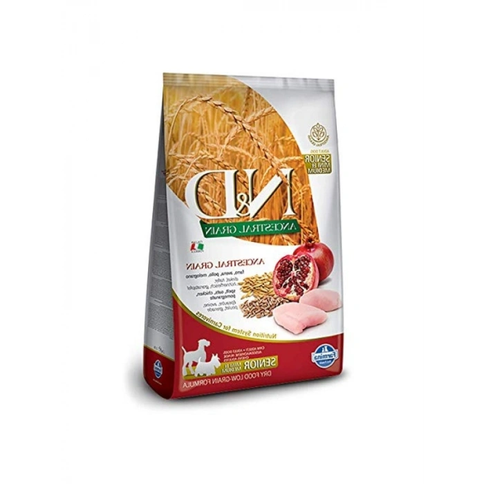 Tavuklu Kuru Köpek Maması, Kılçıksız Buğday, Yulaf ve Nar, Yaşlı Mini, 2.5 kg