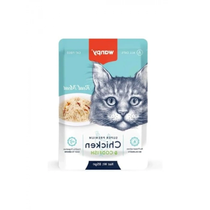 Tavuklu & Morina Balıklı Yaş Kedi Maması | 12 Adet x 85 G