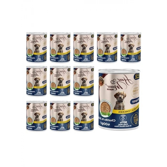 Tavuklu ve Jöleli Yavru Köpek Konserve Mama 400 gr x 12