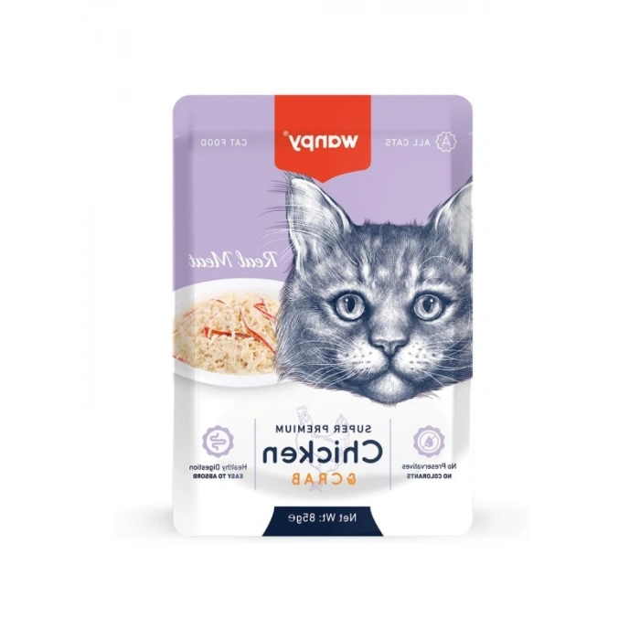 Tavuklu & Yengeçli Yaş Kedi Maması - 12 x 85 g Pouch