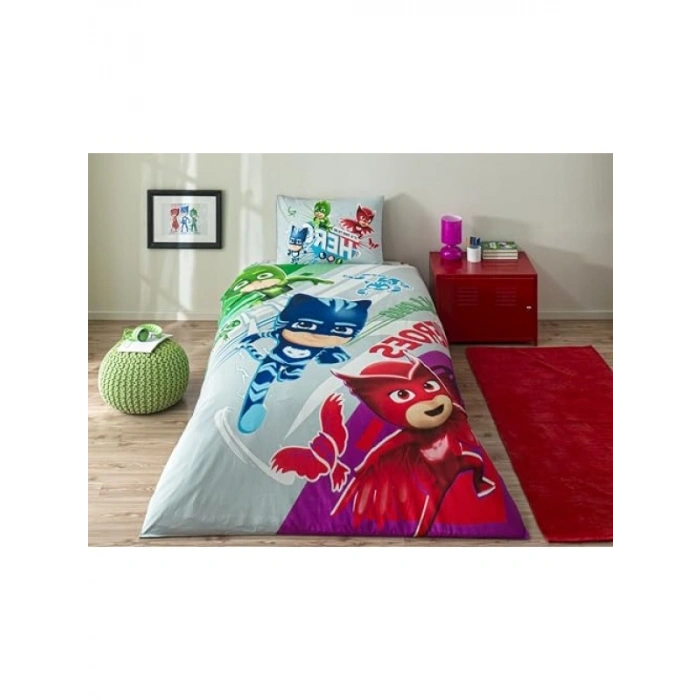 Tek Kişilik Çok Renkli Pamuk Nevresim Takımı