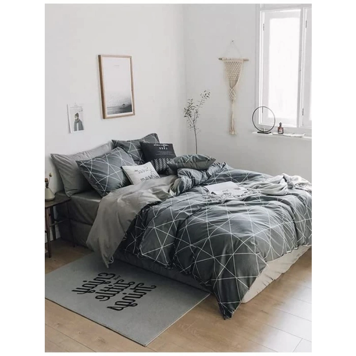 Tek Kişilik Nevresim Takımı - Gri, %65 Pamuk, %35 Polyester