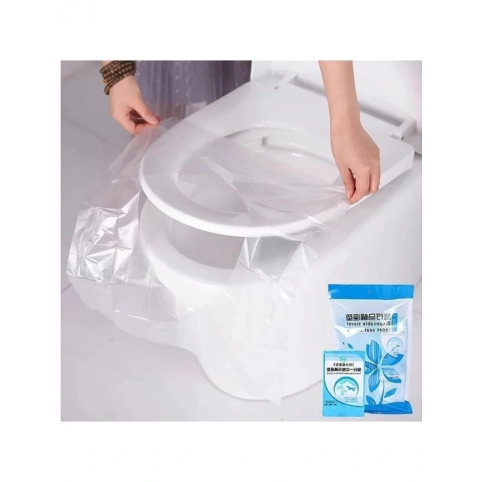 Tek Kullanımlık Su Geçirmez Klozet Kapağı Örtüsü - 50 Adet