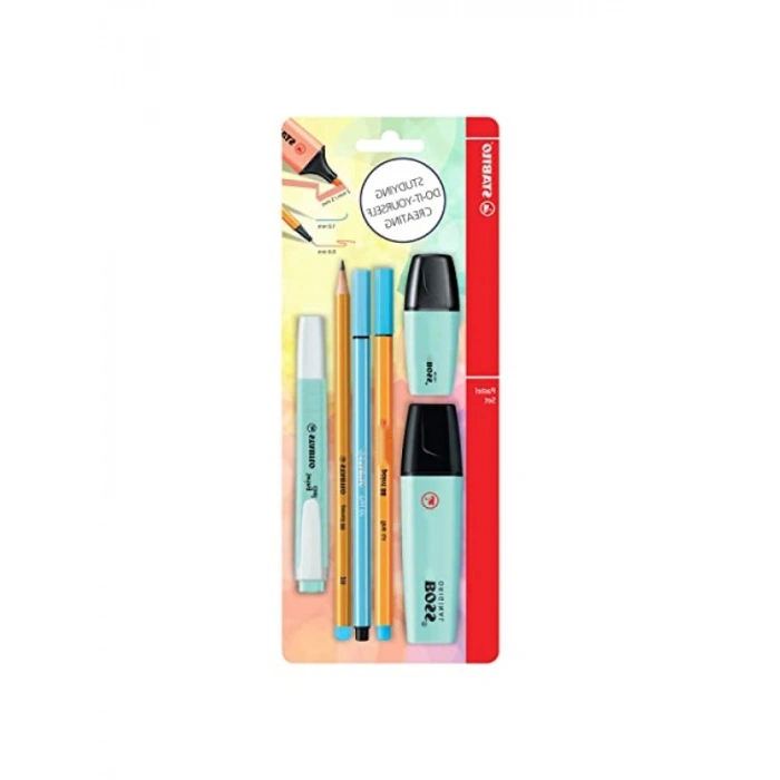 Tek Pastel Renk Kalem Seti - 6lı Mavi