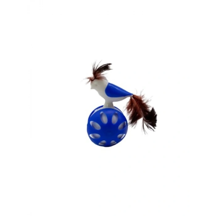Tekerlekli Hacıyatmaz Kedi Oyuncağı (Mavi)