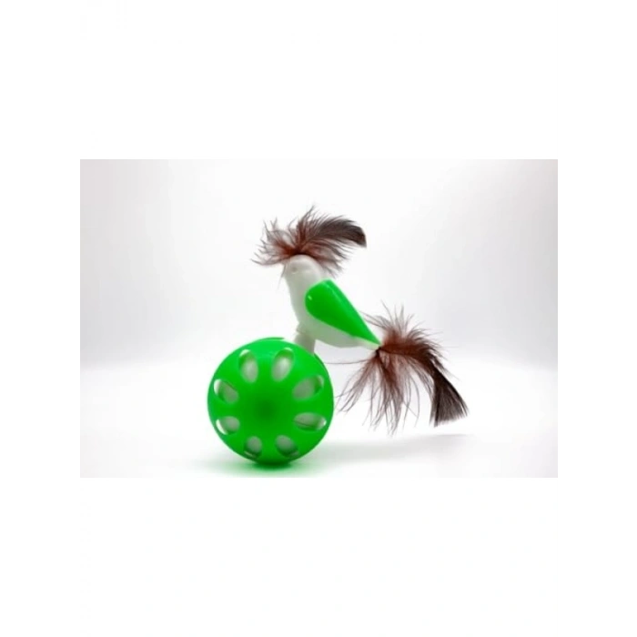 Tekerlekli Kuş ve Kedi Oyuncağı (Yeşil)