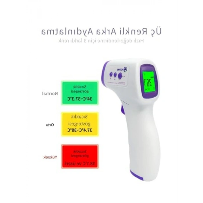 Temassız Dijital Ateş Ölçer - Kızılötesi Sensör, Hafızalı, Hızlı ve Hijyenik Kullanım