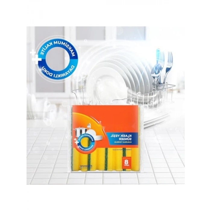 Tırnak Koruyuculu Bulaşık Süngeri - 8li Paket
