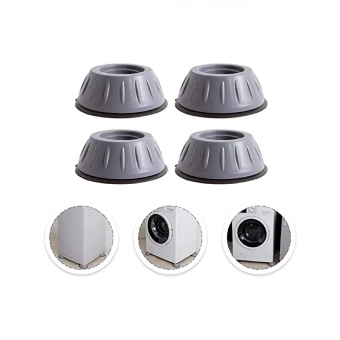Titreşim Önleyici Çamaşır Makinesi Ayak Stoperi, Gri, 4 Lü Set