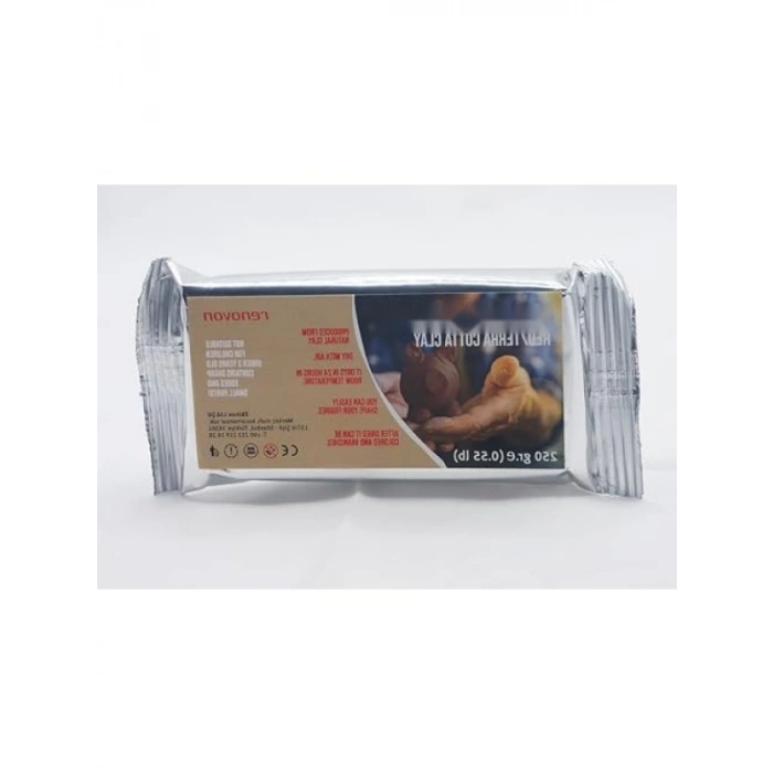 Toksik Olmayan Kırmızı Seramik Kil Hamuru - 250 gr Hava ile Kuruyan