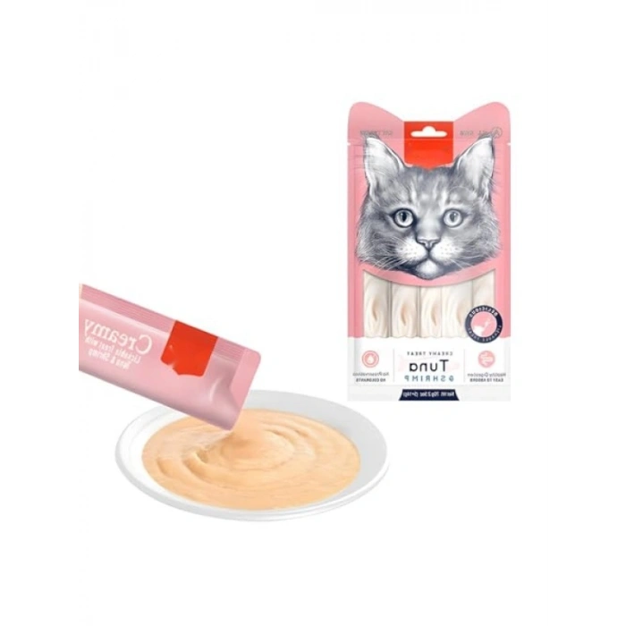 Ton Balıklı ve Karidesli Krema Kedi Ödülü - 40 gr x 5 Adet