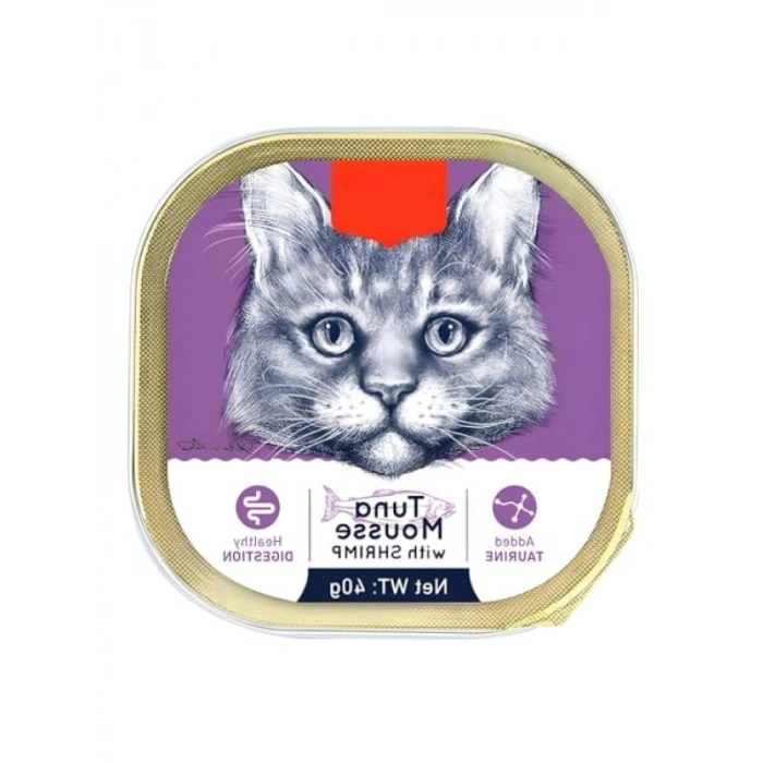 Ton Balıklı ve Karidesli Yaş Kedi Maması 40gr