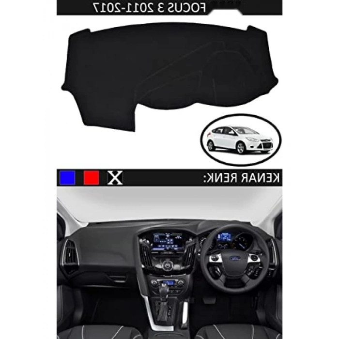 Torpido Koruma Halısı - Siyah Kenar Renk, Ford Focus 3 Uyumlu