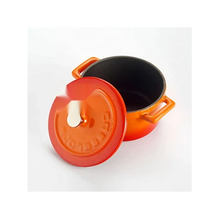 Turuncu Döküm Mini Tencere - 10 cm, 0.35 L