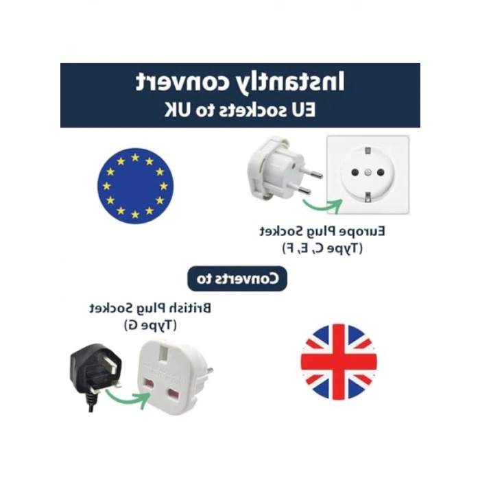 UKden ABye Seyahat Adaptörü - 3 Pinden 2 Pin Dönüştürücü