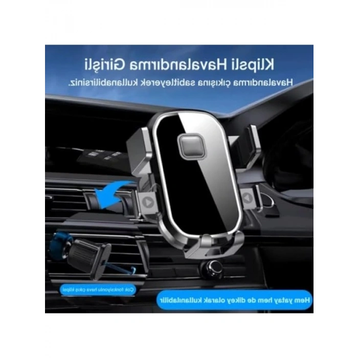 Ultra Güçlü 360° Döner Klipsli Araç İçi Telefon Tutucu