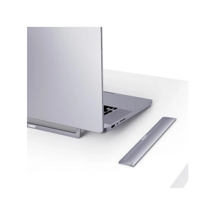 Ultra İnce Ergonomik Laptop Standı - Katlanabilir - Gri